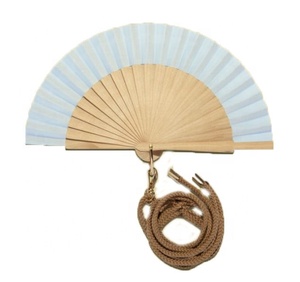 Tùy Chỉnh Màu Sắc Tay 23Cm Heldfan Soild Gỗ Vải Gấp Người Hâm Mộ Đám Cưới Bằng Gỗ Thủ Công <span class=keywords><strong>Fan</strong></span> Với Dây Đeo Sợi Dây Thừng - Product Image 1
