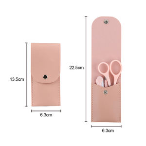 Venta caliente 3 piezas Tijera para cejas, pinzas para eliminar cejas, juego de aseo para cejas, Kit de herramientas de recorte con bolsa de PU - Product Image 4