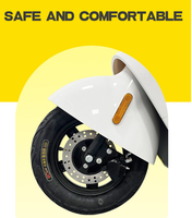 Moped électrique puissant de 10 pouces, 1200W, 50 km/h, sans permis, scooter électrique pour adultes, pour les trajets quotidiens