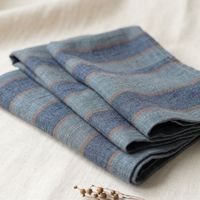 Kain Linen Murni Ramah Lingkungan, Dicuci Pasir, Benang Lembut, Tekstil Bergaris untuk Kemeja Musim Panas dan Busana Boho
