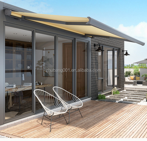 Auvent motorisé à cassette complète haut de gamme pour l'extérieur, bras repliable, couverture de terrasse rétractable, télécommande électrique, alliage d'aluminium - Product Image 1