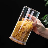 Bocaux en verre de luxe pour cuisine, récipients de stockage alimentaire avec couvercle en bambou, bocaux en verre pour épices et ingrédients