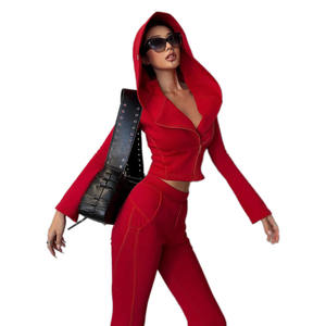Completo Invernale da <span class=keywords><strong>Donna</strong></span> KY, Felpa con Zip a Maniche Lunghe e Pantaloni a Zampa, <span class=keywords><strong>Outfit</strong></span> Casual per il Tempo Libero - Product Image 3