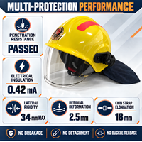 Casque de pompier Dongtu Datang FTK-Q/A certifié 3C, ignifuge, résistant aux flammes, étanche, avec joint de bordure, pour sauvetage d'urgence et sécurité