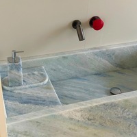 Grande dalle de marbre naturel bleu cristal Zhong Shi, finition antique, pour revêtement mural et de sol de villa, escaliers, îlot de cuisine