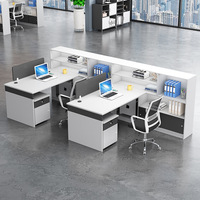 Poste de travail modulaire pour employé, en promotion, avec écran en verre transparent, cloison de bureau modulaire