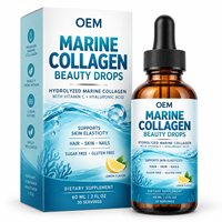Complément alimentaire liquide de collagène marin premium pour la beauté, l'élasticité de la peau, les cheveux, les ongles, le bien-être quotidien, étiquette privée, vente en gros