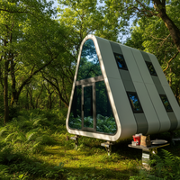 Villa capsule triangulaire à deux étages de 40 pieds, modulaire, préfabriquée, en acier, conteneur plat, design moderne, mobilier pour hôtels