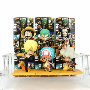 6 figurines en un seul ensemble, Anime One Piece Luffy Sanji <span class=keywords><strong>Zoro</strong></span> Chopper, modèle demi-découpe, figurines en plastique pour décoration - Product Image 3