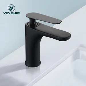 High-end Brass Matte Black SUS304 Single Handle Tapware Bathroom Taps Deck Mounted Art Sink Faucet Mixers for Hotel