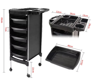 Professionnel Salon Furniture Plastic Beauty Salon Carts Barber Hairdresser <b>Trolley</b> Hair Salon <b>Trolley</b> Black - Product Image 3