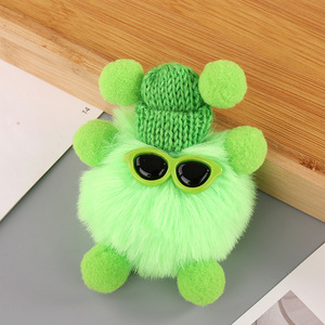 Petit Pendentif en Peluche Doux et Mignon, Elfe <span class=keywords><strong>de</strong></span> Dessin Animé avec Lunettes, en Forme <span class=keywords><strong>de</strong></span> Boule <span class=keywords><strong>de</strong></span> Charbon, Porte-clés <span class=keywords><strong>de</strong></span> Voiture et Accessoire <span class=keywords><strong>de</strong></span> Sac - Product Image 4