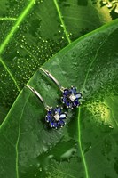 Großhandels preis S925 Silber Schmuck Labor gewachsen 1,95 CT Birnen schliff Saphir Kleine Blume Bunte Tropfen Ohrringe für Frauen
