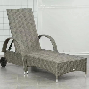Hiện đại di động gấp Chaise Sun <span class=keywords><strong>Lounger</strong></span> với tán <span class=keywords><strong>PE</strong></span> mây ngoài trời Patio đồ nội thất cho biệt thự công viên sân khách sạn - Product Image 1
