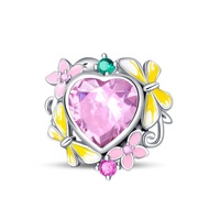 Breloques en argent plaqué S925 avec émail et zircon étincelant, pendentifs mignons et délicats en forme de fruits et légumes, cadeau personnalisé avec logo, livraison directe