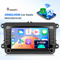 Autoradio Android Podofo 2+32G 7 pouces avec Carplay et Android Auto pour VW/Polo/PASSAT/GOLF/Skoda/Caddy/Seat EQ SWC, autoradio d'usine