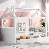 Cadre de lit pour tout-petit en bois massif moderne européen avec protection contre les chutes pour meubles de chambre à coucher