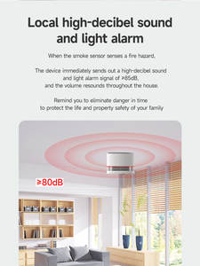 Groothandel Slimme WiFi Brandmelder, Slimme Rookmelder, 85dB Sirene, Hitte+Rook Sensor, Ondersteunt Tuya Smart, Home Security Product - Product Image 2
