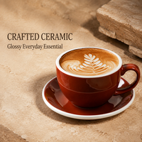 Ensemble tasse et soucoupe à latte en céramique au design raffiné pour les programmes de boissons des restaurants – Fourniture en gros pour la vente mondiale