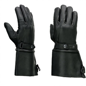 Guantes de Invierno de Cuero Negro Premium para Hombre, Impermeables, Resistentes al Viento, Térmicos, para Motociclismo, con Correa de Muñeca Ajustable - Product Image 2