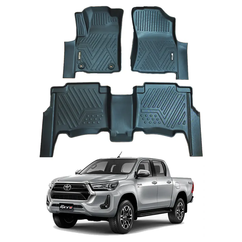 Phụ Kiện Xe Hơi Cao Su Phổ Sâu Món Ăn Mền Chống Thấm 5D Tầng Mat Tùy Chỉnh Xe Mat Cho Hilux Revo Vigo Fortuner Ranger