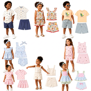 Vente en gros de vêtements décontractés pour enfants, imprimés de dessins animés, pour l'été, en lots, tailles mixtes, haute qualité, propres, sans marque, Chine - Product Image 1
