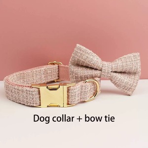 Dekorasi Pita Hari Valentine untuk Anjing Pola Solid Bahan Kalung Tali Leher dengan Gesper Rose Gold Desain Lembut - Product Image 5