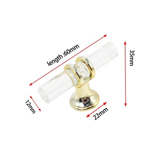 Thiết kế mới sang trọng vàng Acrylic ngăn kéo knobs Tủ kéo xử lý đồ nội thất xử lý Tủ Ngăn Kéo Tủ quần áo Xử lý chiều dài 50mm - Product Image 6