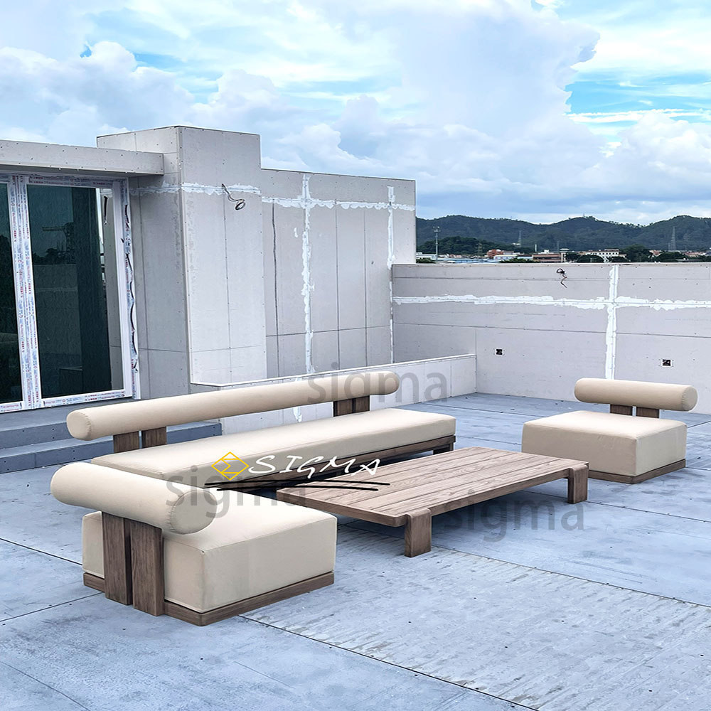 High Quality Patio Furniture Sofa Set Garden Lounge Sofa Teak Solaro Teak Sofa