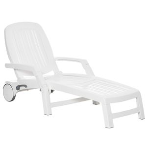 Silla Tumbona Plegable de Plástico Blanca Moderna para Exteriores, para Playa, con Comodidad Portátil - Product Image 1