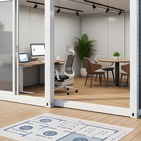 Bâtiment modulaire préfabriqué extensible de 30 pieds à double aile pour bureau, salle de réunion et camp de chantier
