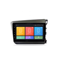 Layar Radio Mobil Navigasi Android, untuk Honda Civic 2012-2015 LHD/RHD Stereo Headunit Perangkat Din Ganda Quad Octa-core