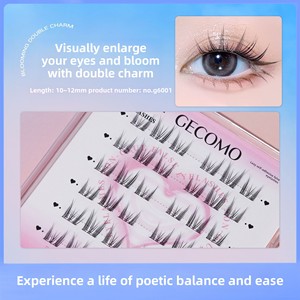CECOMO <span class=keywords><strong>Faux</strong></span> <span class=keywords><strong>cils</strong></span> synthétiques sans colle, <span class=keywords><strong>cils</strong></span> <span class=keywords><strong>individuels</strong></span> longs, aspect naturel, pour greffe, longue durée - Product Image 4