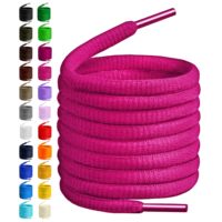 Lacets VeloxSoles personnalisés ovales épais en polyester unisexe avec logo, multicolores, ronds, tressés, pour chaussures décontractées, bottes, baskets