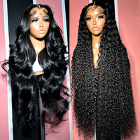 Perruques Lace Front sans colle Hd, perruques Body Wave cheveux humains Lace Front perruque de cheveux vierges bouclés profonds, perruques Full Lace 360 pour femmes noires