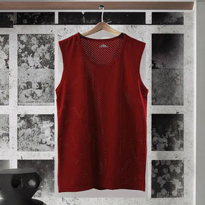 Camisetas sin mangas deportivas de color sólido para hombre, de secado rápido, transpirables, con malla fresca, para actividades al aire libre, estilo de algodón tejido. - Product Image 3