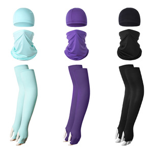 Summer Outdoor <b>Sports</b> Face Mask Hat Sleeve Set Ice Silk Elastic Unisex Adult Cycling Camping Motorcycle Protection - Product Image 2