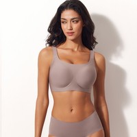 Soutien-gorge sans couture grande taille avec bandes de maintien en gel, couvrance totale, anti-affaissement, confort nuageux pour le sport