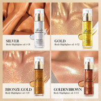 HKH Aceite Iluminador Corporal de Lujo Personalizado con Brillo Radiante, Esencia en Aceite para Maquillaje, Contorno e Iluminación, Aceite con Purpurina, OEM, Marca Privada