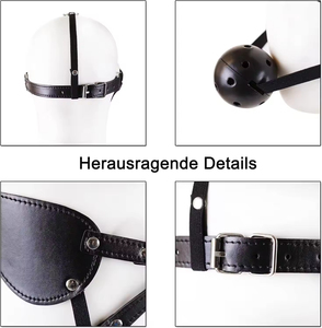 Set BDSM 2 in 1 con Maschera a Pallina e Imbracatura per la Testa, Regolabile e Traspirante, Alta Qualità Kenlin, Giocattoli per Adulti, Fetish Erotico per Coppie - Product Image 2