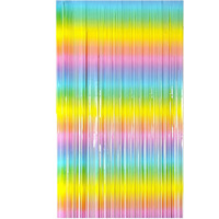 Rideau à franges dégradé Macaron en feuille métallisée 1*2m, Rideau de fond de porte pour anniversaire, Décoration de fête et de festival en guirlandes