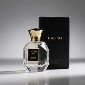 Bouteille de parfum transparente vide personnalisée de luxe bouteille de parfum <span class=keywords><strong>en</strong></span> verre 100ml avec couvercles et vaporisateur - Product Image 4