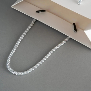 Bolsas de Regalo de Embalaje de Ropa Reciclada Blanca Ecológica Hechas a Mano con Logotipo Personalizado, Bolsas de Compra de Lujo con Asas de Cinta, Impresión Offset - Product Image 6