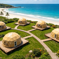 Dôme géodésique imperméable de luxe pour le glamping, abri pour hôtels, complexes hôteliers, camping, hébergements extérieurs et événements