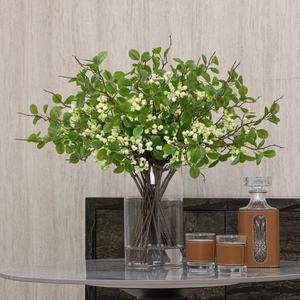 Décoration <span class=keywords><strong>de</strong></span> mariage <span class=keywords><strong>de</strong></span> jardin faite à la main, bouquet <span class=keywords><strong>de</strong></span> fleurs artificielles en branche <span class=keywords><strong>de</strong></span> bleuets, vase en verre, taille personnalisée pour hôtel, maison - Product Image 5