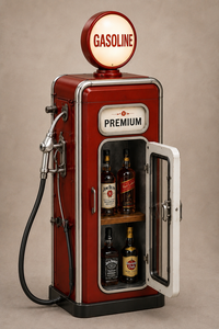 Vintage Gasoline Pump Bar <b>Cabinet</b> <b>Retro</b> Petrol Station Liquor Storage <b>Cabinet</b> with Glass Door Industrial Home Bar Furniture Deco - Product Image 3