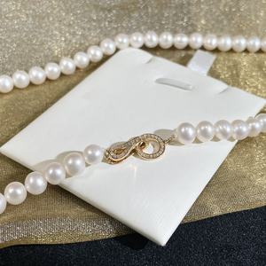 Nouveau collier de perles d'eau douce naturelles pour femmes, 9-10mm, Plus collier à boucle en <span class=keywords><strong>or</strong></span> véritable 18k, <span class=keywords><strong>prix</strong></span> de gros d'usine - Product Image 5