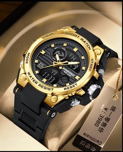 Reloj Deportivo para Hombre, Resistente al Agua, con Doble Pantalla, Cuarzo, Multifunción, Alarma, Cronómetro, Correa de Silicona - Product Image 5