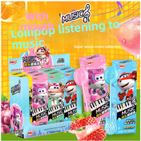 Super Wings Nezha Muziek Lollipop Leuk Zingen Kinderen Harde Snoepjes Fruit Smaak Roze 15g Guangdong Groothandel