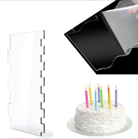 Kit de racloir, peigne en acrylique pour gâteaux à la crème, décoration lisse, 4 pièces, échantillon gratuit, personnalisé, 6 pièces